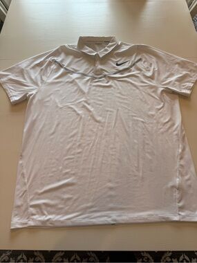 Nike White Men’s Dri-FIT Polo with Gray Accent